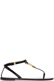 Versace - Black Virtus Flat Sandals