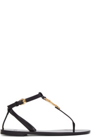 Versace - Black Virtus Flat Sandals
