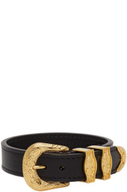 Versace - Black & Gold Buckle Bracelet