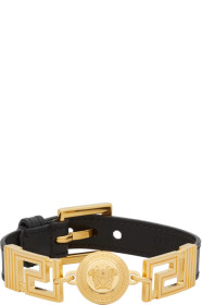 Versace - Black Greek Key Strap Bracelet