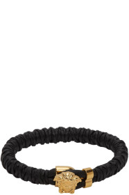 Versace - Black Leather Medusa Bracelet