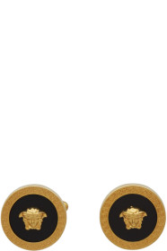 Versace - Black & Gold Medusa Icon Cufflinks