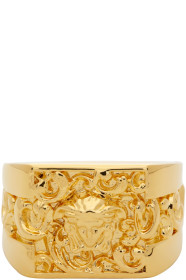Versace - Bague carrée dorée Medusa