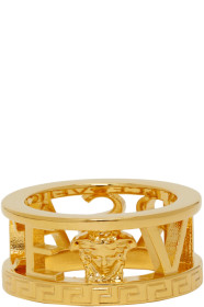 Versace - Bague à logo découpé dorée