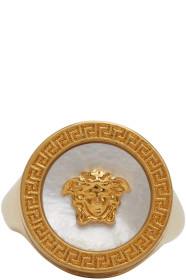 Versace - Bague dorée Medusa Pearl