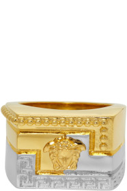 Versace - ゴールド & シルバー Meander リング