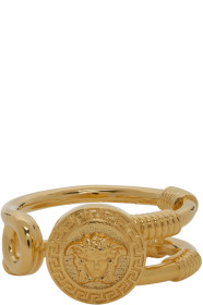 Versace - Bague dorée Safety Pin