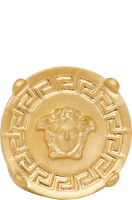Versace - ゴールド ラウンド メドゥーサ グリーク リング