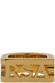 Versace - Bague à logo découpé dorée