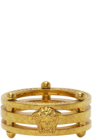 Versace - Bague dorée Medusa Greek exclusive à SSENSE