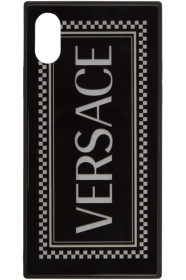 Versace - ブラック 90s ビンテージ ロゴ iPhone X ケース