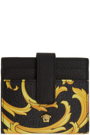 Versace - Black & Yellow Barocco Medusa Card Holder