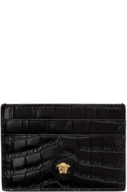 Versace - Black Croc Medusa Card Holder