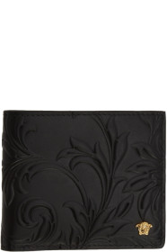 Versace - Black Embossed Medusa Bifold Wallet