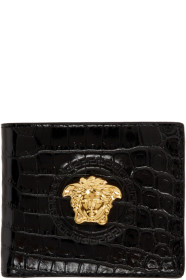 Versace - Black Croc Medusa Palazzo Wallet