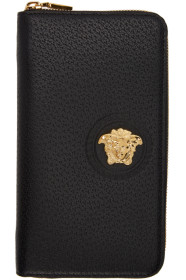 Versace - Portefeuille à glissière noir Medusa