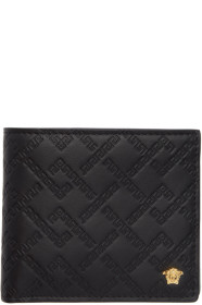 Versace - Black & Gold Greek Key Wallet