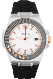 Versace - Silver & Black Chain Reaction Watch