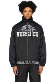 Versace - 黑色 Medusa 尼龙防风夹克