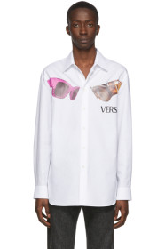 Versace - Chemise à logo blanche Sunglasses
