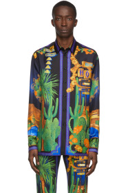 Versace - Chemise en soie multicolore Palm Springs