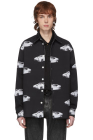 Versace - Black Denim Race Car Shirt Jacket