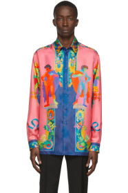 Versace - Chemise en soie multicolore