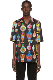 Versace - Chemise noire et multicolore Seven Vessels