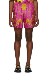 Versace - ピンク シルク バロッコ スター ショーツ