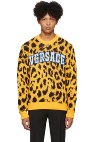 Versace - 黄色 Pop Animalier 提花针织衫