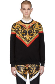 Versace - Black Barocco Print Sweatshirt