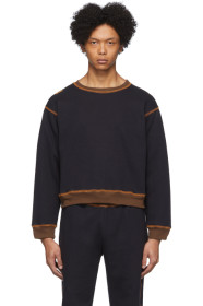 Phlemuns - Black Contrast Stitch Sweatshirt