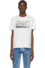 Versace - 白色 License Plate T 恤