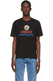 Versace - 黑色“Home Signature”徽标 T 恤