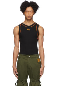 Phlemuns - Black Contrast Stitch Tank Top