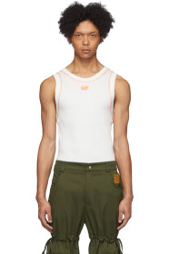 Phlemuns - White Contrast Stitch Tank Top