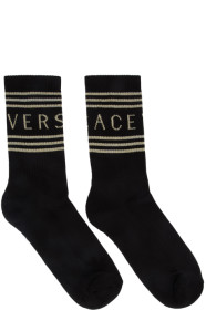 Versace - Black & Gold Logo Socks