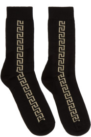 Versace - Black & Gold Greek Key Socks