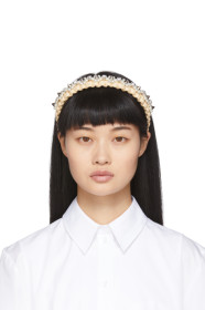 Simone Rocha - Beige Raffia Embellished Headband