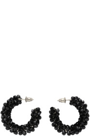 Simone Rocha - ブラック スモール クリスタル ビーズ フープ ピアス