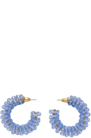 Simone Rocha - ブルー スモール クリスタル ビーズ フープ ピアス