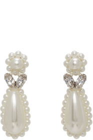 Simone Rocha - Off-White Pearl Flower Earrings