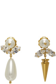 Simone Rocha - Gold Pearl Spike Earrings