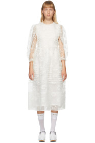 Simone Rocha - Off-White Daisy Organza Dress