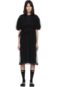 Simone Rocha - Black Puff Sleeve Babydoll Mid-Length Dress