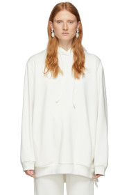 Simone Rocha - Off-White Frill Back Placket Hoodie