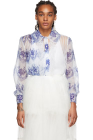 Simone Rocha - Blue & Off-White Printed Shirt