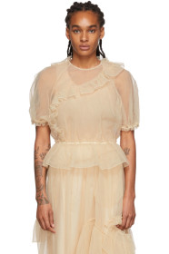 Simone Rocha - Beige Tulle Bubble Blouse