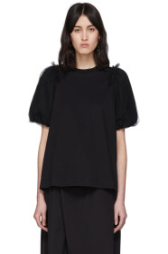 Simone Rocha - Black Inverted Puff Sleeve T-Shirt