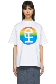 Honey Fucking Dijon - White Large Rainbow Logo T-Shirt